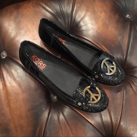 Michael Kors Peace Sign Loafers Patent Leather 8.5 - Picture 1 of 5